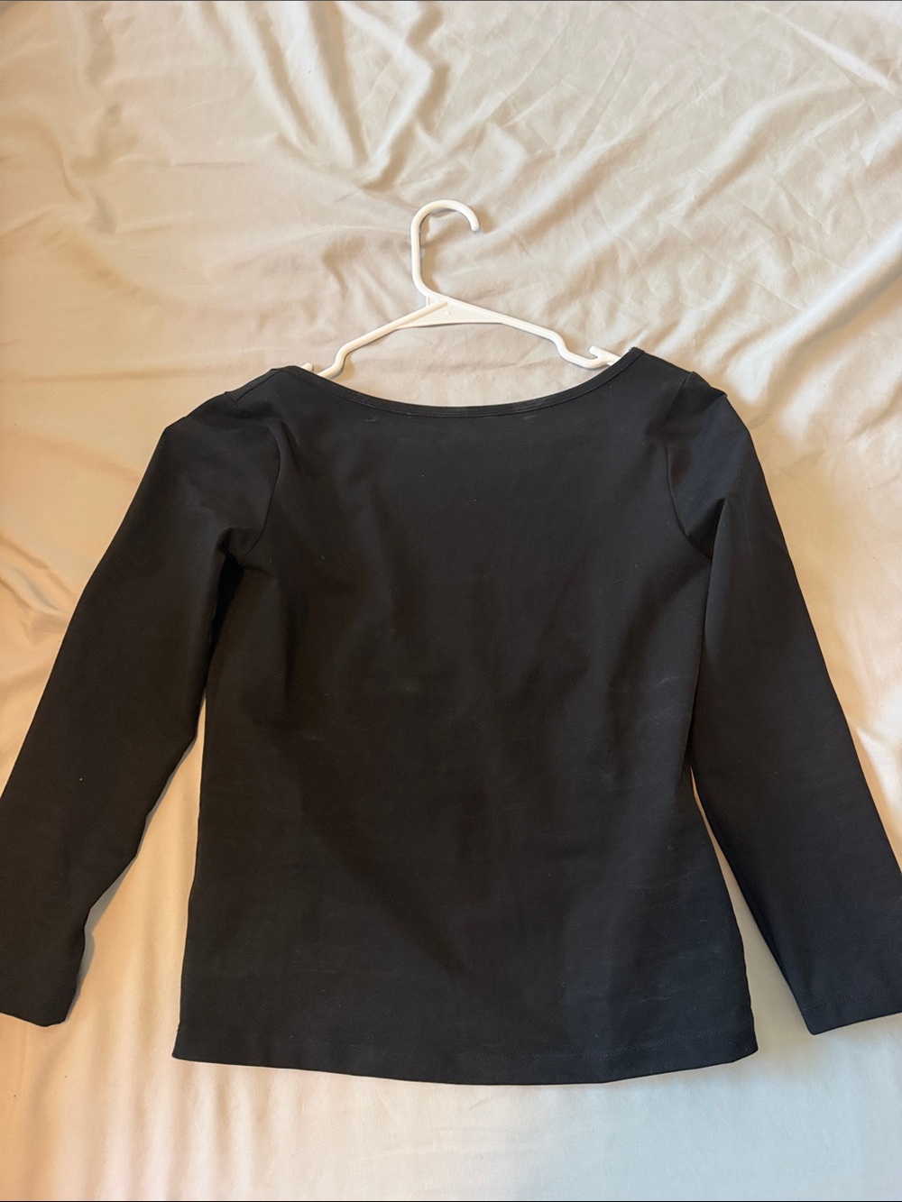 Kids Black Long-Sleeve Top - Classic Crew Neck